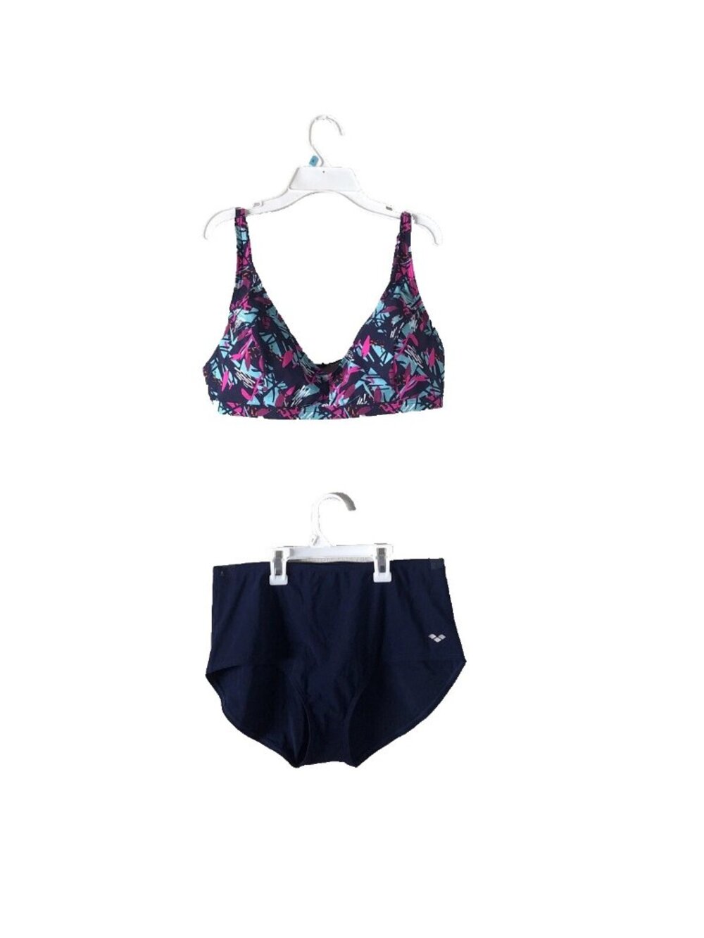Arena Women’s Bodylift Swimsuit Two Piece Bikini Size US 40 Navy Blue Freak Rose